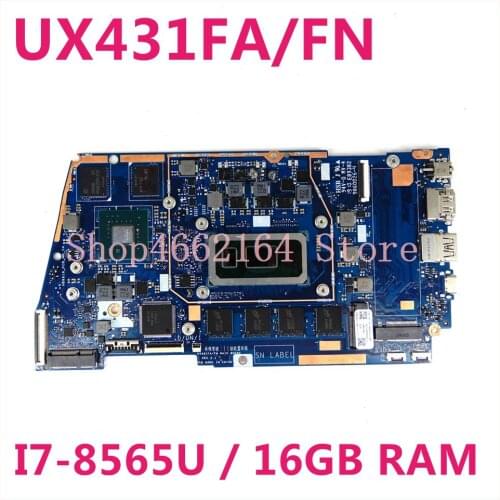 UX431FA/FN Laptop motherboard For ASUS ZenBook-14 UX431FA UX431FN UX431F original mainboard 4GB-RAM I3-8145U GM