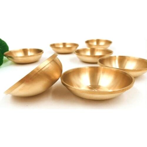 1Pc Copper Tibetan Bowl Buddha Disciples to Supply Water Meditation Mini Brass Cup Home Desk Decor