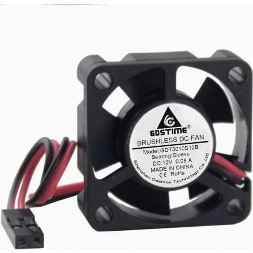 2 Pieces Gdstime 12V 3010 30x30x10mm 3cm Mini Cooler Dupont Connector Silent DC Brushless Cooling Fan 30mm 3010