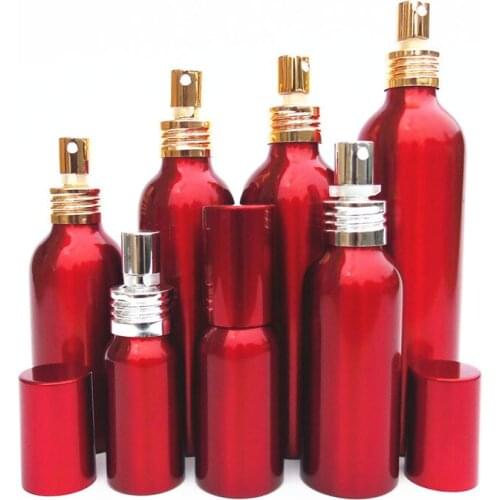 Fashion Red Spray Bottle Refillable Perfume Bottle 150ml 200ml 250ml 300ml 500ml High Capacity Cosmetics Container 5pcs/lot