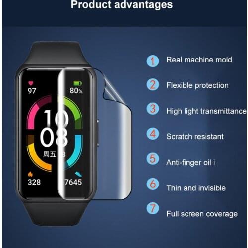 TPU Soft Hydrogel Protective Film For Honor Band 6 Screen Protector For Huawei Honor Bracelet Band 6 Strap Not Tempered Glass