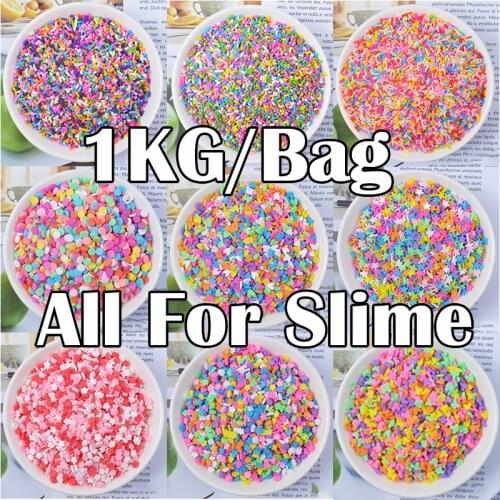 1KG Addition Sprinkles For Slime Charms Filler for Fluffy Mud Toys Slime Supplies Accessories Clay DIY Beads Wholesale