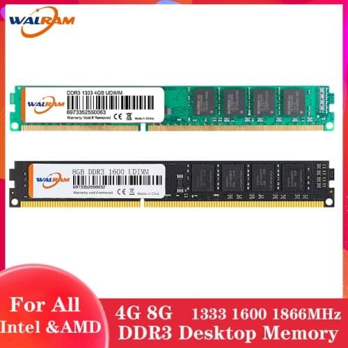 WALRAM RAM DDR3 RAM Memoria desktop 4GB 8GB 1333MHz 1600MHz 1866MHz 240pins Memory RAM For intel AMD Fully compatible 1.5V