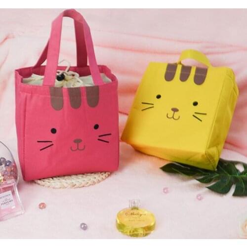 Portable Lunch Bag For Women drawstring lunch bag Thermal Insulated Box Bento Pocket Milk Bottle Insulation Bag