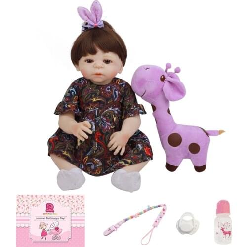 48CM Lifelike Bebe Reborn Doll 19 Inch Full Silicone Vinyl Body Fantasy Realistic Newborn Baby For Childrens Day Gifts Present