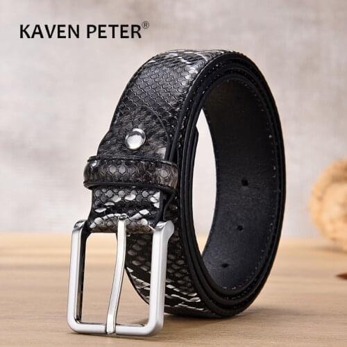 Fashion Desinger Belts For Men Luxury Snake Pattern Mens Accessories Trouser Leather Western Belt Strap For Boy Buckle Metal