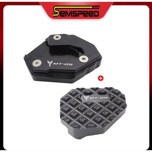 SEMSPEED Motorcycle Side Kickstand Pad Rear Brake Lever Foot Peg Enlarger Kit For Yamaha MT-09 XSR900 FZ-09 FJ-09 2014-2020