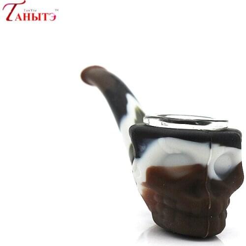 Silicone Pipe Camouflage Silicone Ghost Head Shape New Pipe Environmental Protection Pipe Smoking Accessories Wholesale