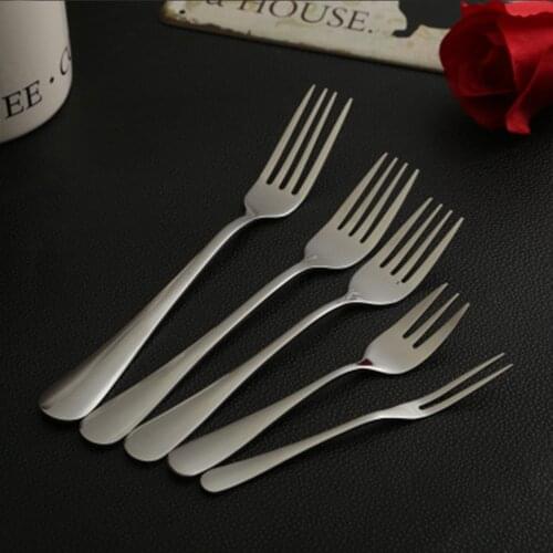 1 Pcs Stainless Steel Dinner Fork Silvery Dessert Tea Fruit Fork Western Fork Tableware For Home Kitchen Hotel Party