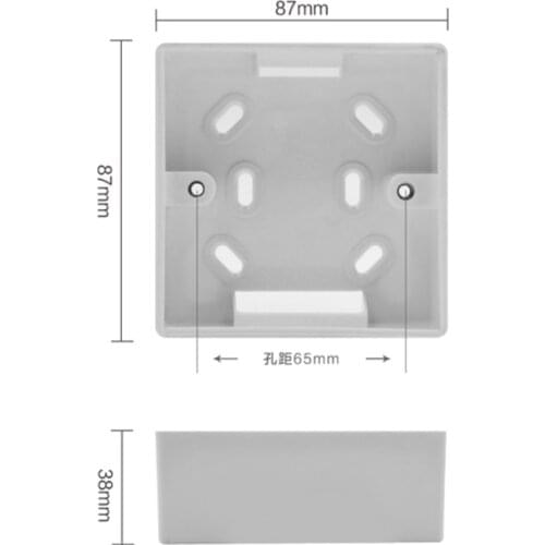 Mobu External Mounting Box Internal Cassette 87mm*87mm For 86 Type Touch Switch and USB Socket White Wiring Back Box