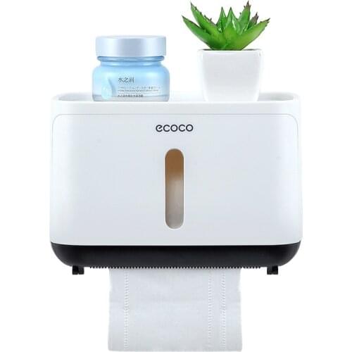 Waterproof Wall Mount Toilet Paper Holder Shelf Toilet Paper Tray Roll Paper Tube Storage Box Creative Tray Tissue Box Home