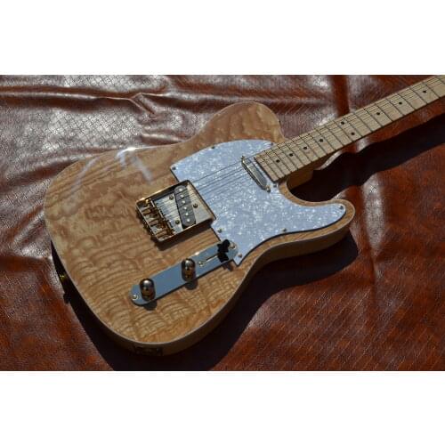 Classic style, customized 6-string electric guitar, premium Ash veneer, wood raw wood, gold hardware, free delivery
