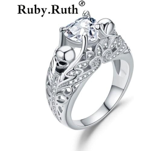 Womens Skull Ring European and American Punk style Motor Biker Men skull mens jewelry Rings