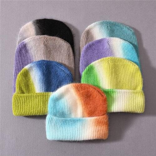 Unisex Winter Beanies hat Colorful Wool Skullies Cap Winter Warm For Women Knitted Hat