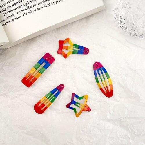 10pcs Cute Colorful Star Heart Hairpin Hair Jewelry for Women Girls Kids Hair Pins Hair Clips Girls Barrette headdress Hairgrips