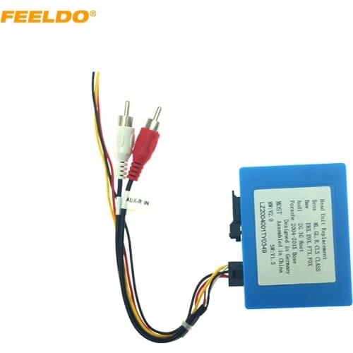 FEELDO 2-Channel RCA Audio AUX-Input To MOST Optic Fiber Amplifier Decoder Converter Fit For Benz/For BMW/For Audi/For Porsche