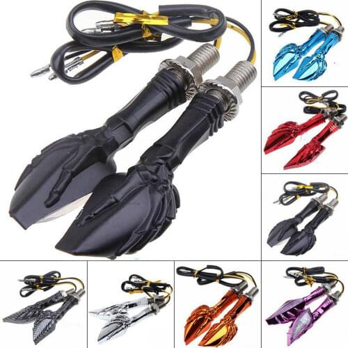 2 Pcs Universal 10mm Motorcycle Tail Light Motorbike Turning Singal 12 LED Indicator Lamp ABS Amber Lights Various Colors Shell