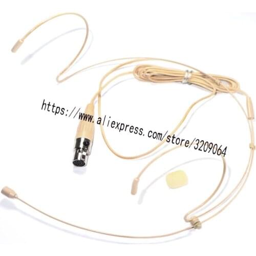 3 Pins TA3F Mini XLR Plug Headworn Mic Headset Double Earhook Microphone For AKG Wireless System Bodypack Transmitter
