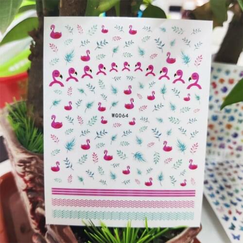 3D Stickers for Nails Line Stripe Goose Grass Summer Design Nails Art Decoration Manicure Stickers Sliders Nail Foil Accessories