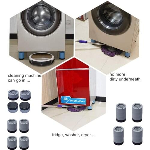4pcs Universal Anti Vibration Feet Pads Washing Machine Rubber Mat Anti-Vibration Pad Dryer Refrigerator Base Fixed Non-Slip Pad
