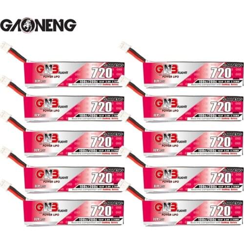 5/10PCS GNB 720mAh 1S 100C 3.8V HV Lipo Battery PH2.0 Plug Connector for RC FPV Racing Drone Whoop Frame Kit Tinywhoop Spare