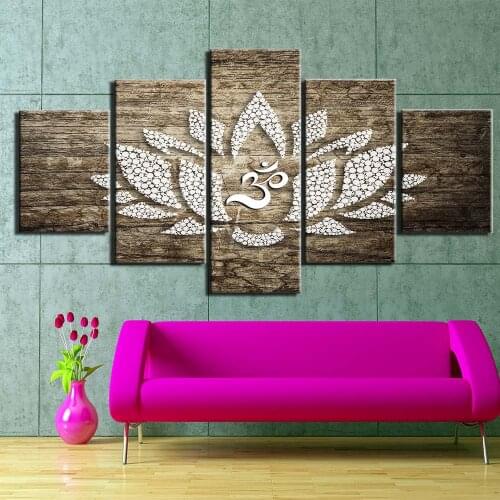 5 Pcs Islamic Religion Muslim Pictures Wall Art Home Decor Posters Canvas HD Prints Modern Paintings For Living Room Decoration