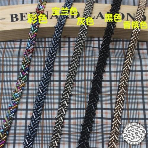 5Yards White Black Champagne Pearl Clothing Accessories Diy Handmade Beading Lace Trim Beaded Collar Lace Clothes Lace Fabric