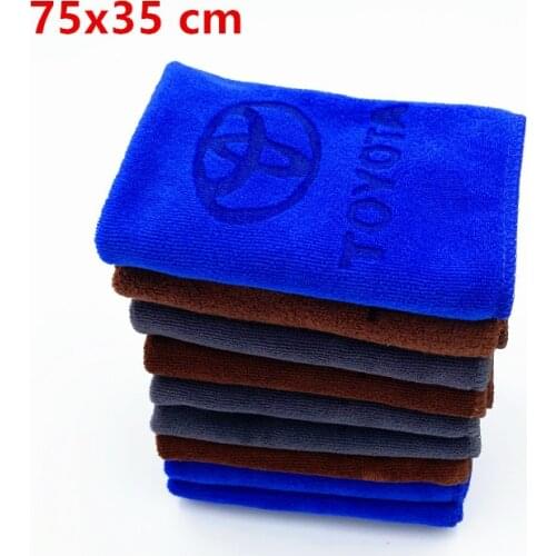 75X35 Microfiber Car logo towel Car wash clean towel For Toyota camry chr corolla rav4 yaris prius car accessories