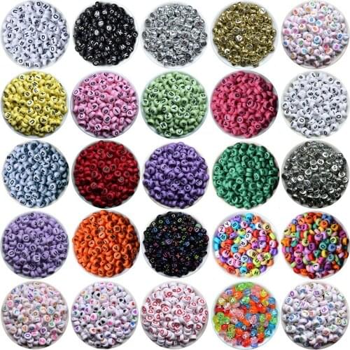 35Color 200PCs Random Mixed White Letter Beads Alphabet Acrylic Bead For Jewelry Making DIY Bracelet Necklace Findings