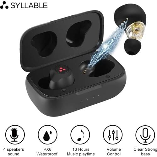 SYLLABLE S115 Strong bass TWS wireless headset noise reduction for music QCC3020 Chip of SYLLABLE S115 wireless sport Earphones