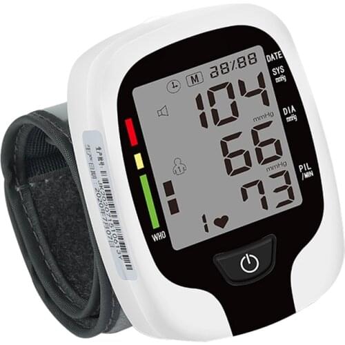 Digital Wrist Blood Pressure Monitor Sphygmomanometer Automatic Tonometer on the Wrist Pulse Heart Beat Rate Meter Device
