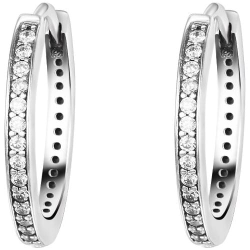 CKK 925 Sterling Silver Clear CZ Signature Hoop Earrings for Women Wedding Earrings Fine Jewelry pendientes mujer