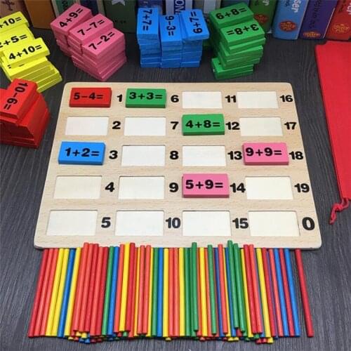 Montessori Educational Toy Wooden Math Toys for Children Domino 3-4-5-6-7-8 Years Old Game Funny Gifts Kids