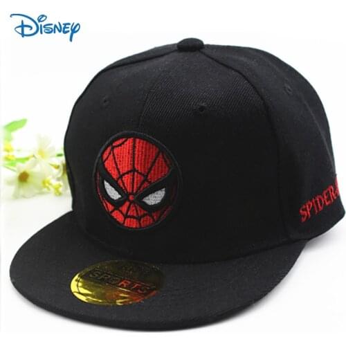Disney Marvel Childrens Hat Spider-Man Superhero Kids Boys Girls Baseball Cap Flat Brim Adjustable Hip Hop Hat 3-8 Years Old