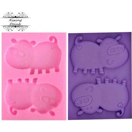 DIY cute pig shaped silicone mold cake decoration mold fudge chocolate making tool Kitchen Baking accessories