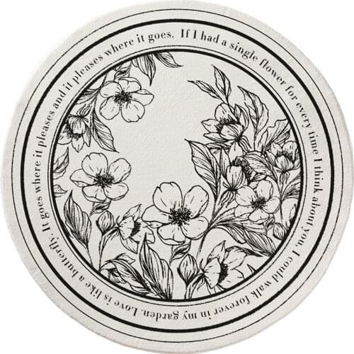 European Bathroom Carpet Pastoral Flowers Round Carpet Doormat Entrance Door Blanket Bath Mats Bathroom Rug Kitchen Mat