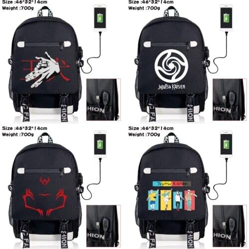 Jujutsu Kaisen Backpack Teenager Packsack Canvas Zipper School Bag Casual Laptop Bag Student Shoulders Bag High Quality Rucksack