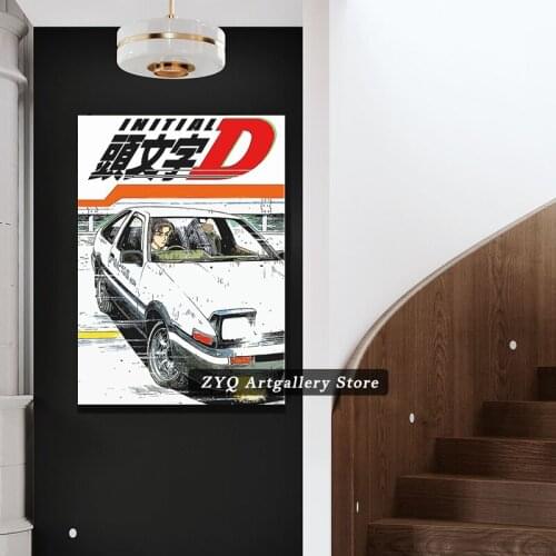 Canvas Anime Initial d Pictures Home Manga Decoration Paintings Poster HD Prints Wall Art Modular Living Room