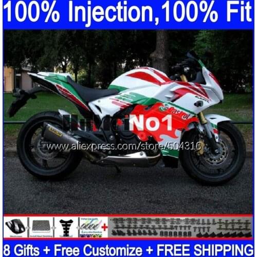 Injection For HONDA CBR600F4i CBR600F 11 12 13 14 126MC.6 CBR 600 F 600F CBR600 F4i 2011 2012 2013 2014 Fairings Castrol green
