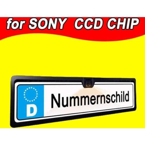For SONY CCD HD car rear view cameras backup reverse Universal camera European License Plate Frame good image with LED camera