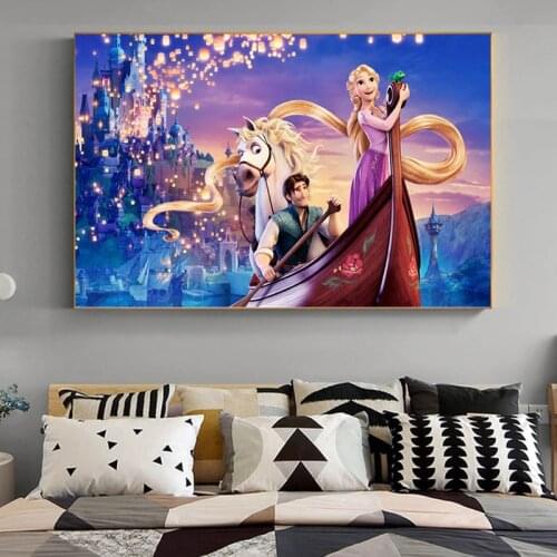 Canvas Painting Disney Cartoon Lion King Snow White Aisha Posters and Prints Wall Art Picture Home Decoration for Living Room