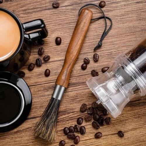 Coffee Grinder Cleaning Brush With Natural Bristles Lanyard Coffee Machine Brush Cleaner Tool For Barista Home Kitchen