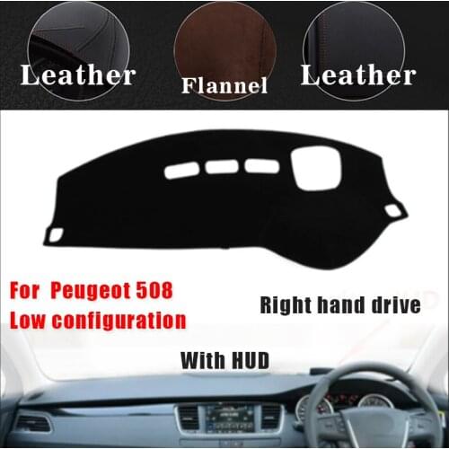 RKAC Car dashboard covers mat for Peugeot 508 Low configuration RIGHT hand drive dashmat pad dash cover auto accessories