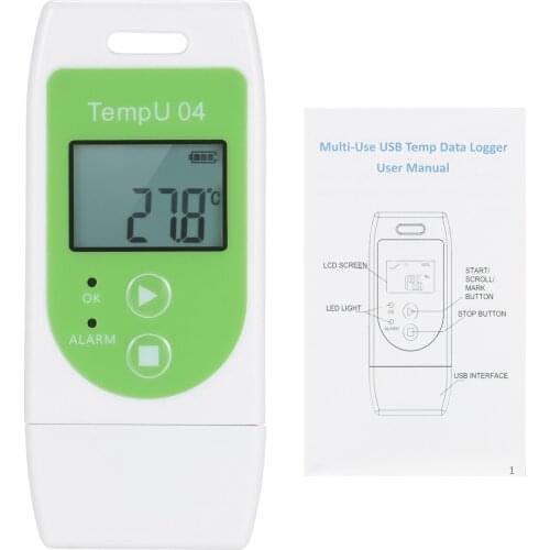 Data Logger Multi-use USB Temperature Datalogger Reusable TEMP Recorder with 32,000 Record Capacity outdoor thermometer
