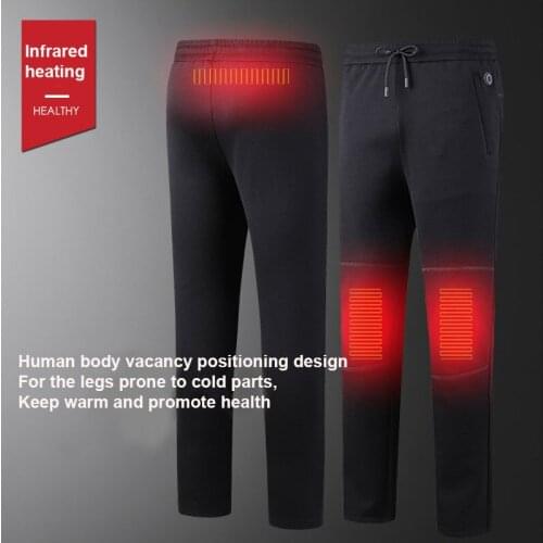 USB Electric heating pants men women Fleece inside thermal camping Hiking pants Autumn winter Outdoor Mountaineering trousers