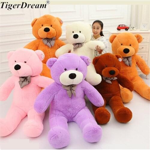 Soft PP Cotton Stuffed Bear Toy Animals Bears With Tie Giant Doll Plush Toys For GirlFriend Valentines Day Gifts 5 Colors