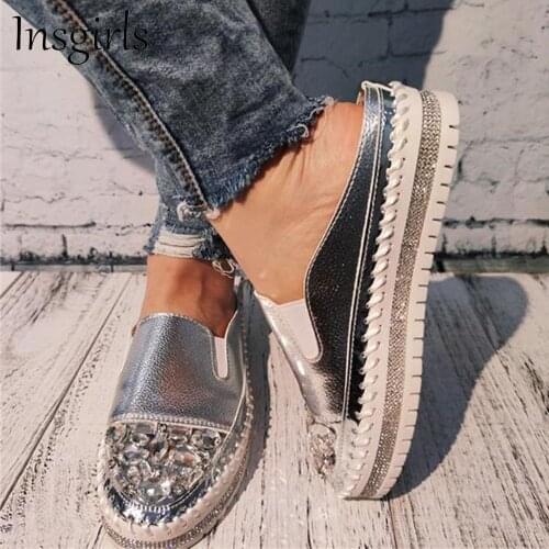 Summer Casual Shoes Women New Fashion Bling Rhinestone Ladies Slip On Closed Toe Comfortable Sandals Female Non-Slip Mules