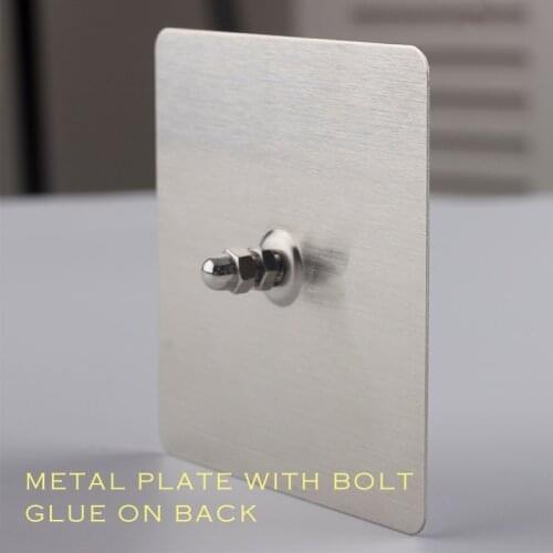 Stainless steel metal plate with bolt and nuts anti-tip wall anchor bolt with self glue on back