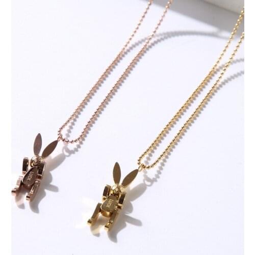 Titanium Steel Rose Gold Animal Necklace For Women Fashion Choker Chains Necklace Neck Pendants Women Gifts For The New Year