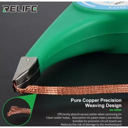 RELIFE Anti-Hot Desoldering Wick BGA Solder Wick Copper Wire Braid Solder Remover 1.5mm 2mm 2.5mm 3mm 3.5mm